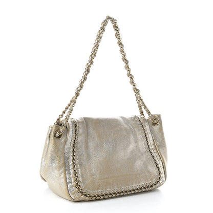 Chanel Metallic Goatskin Luxe Ligne Flap Light Gold 3 of 12