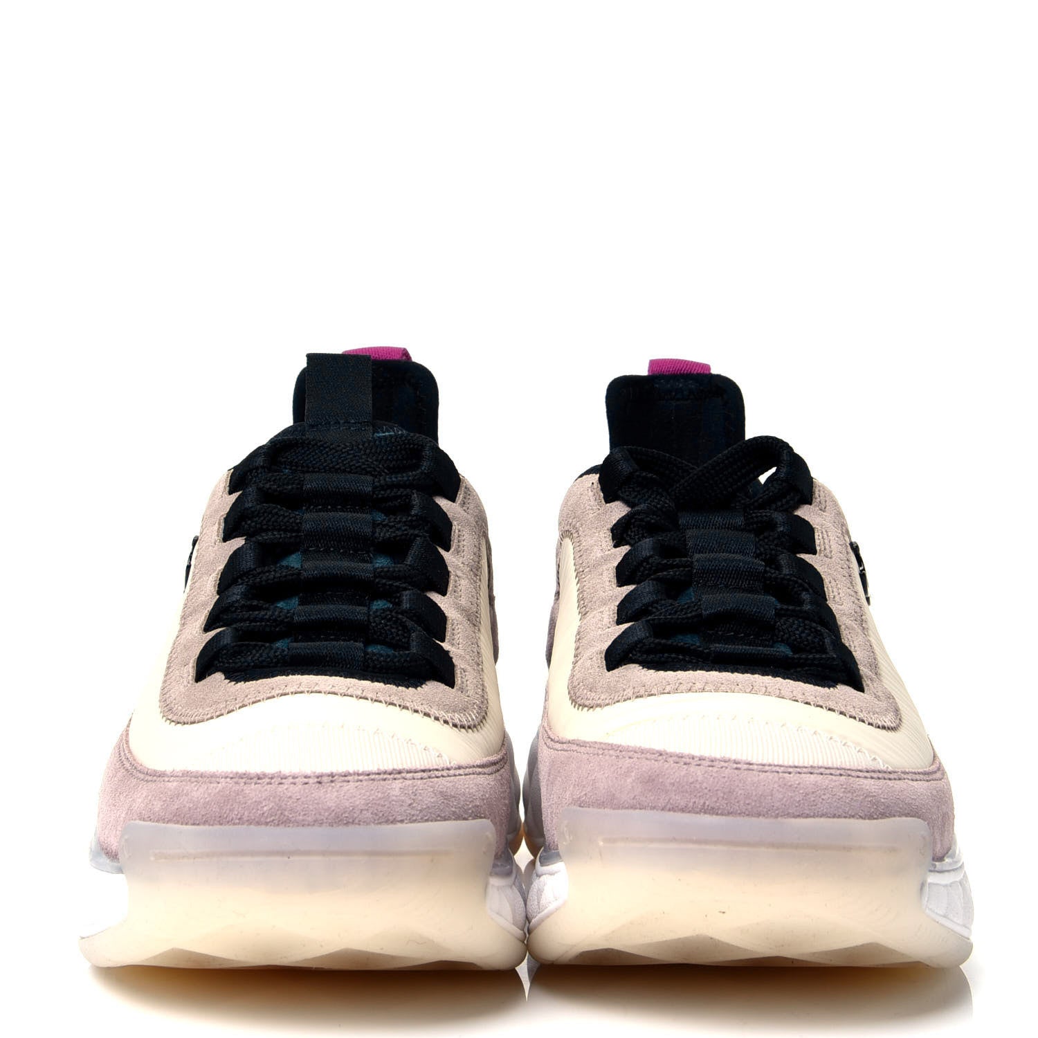 Chanel Suede Calfskin Nylon Grosgrain CC Sneakers 36 Beige Pink 2 of 10