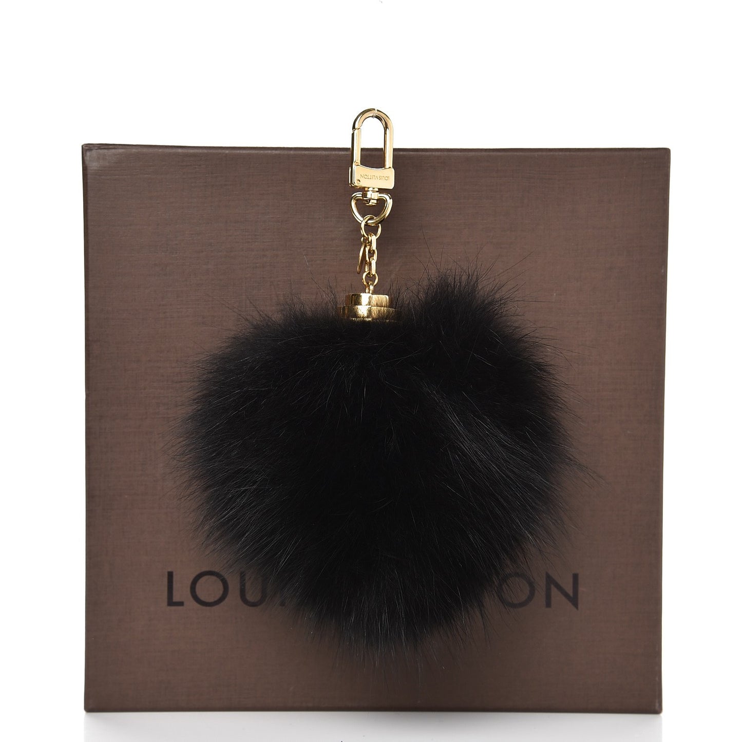 Fox Fur Fuzzy Bubble Bag Charm Black