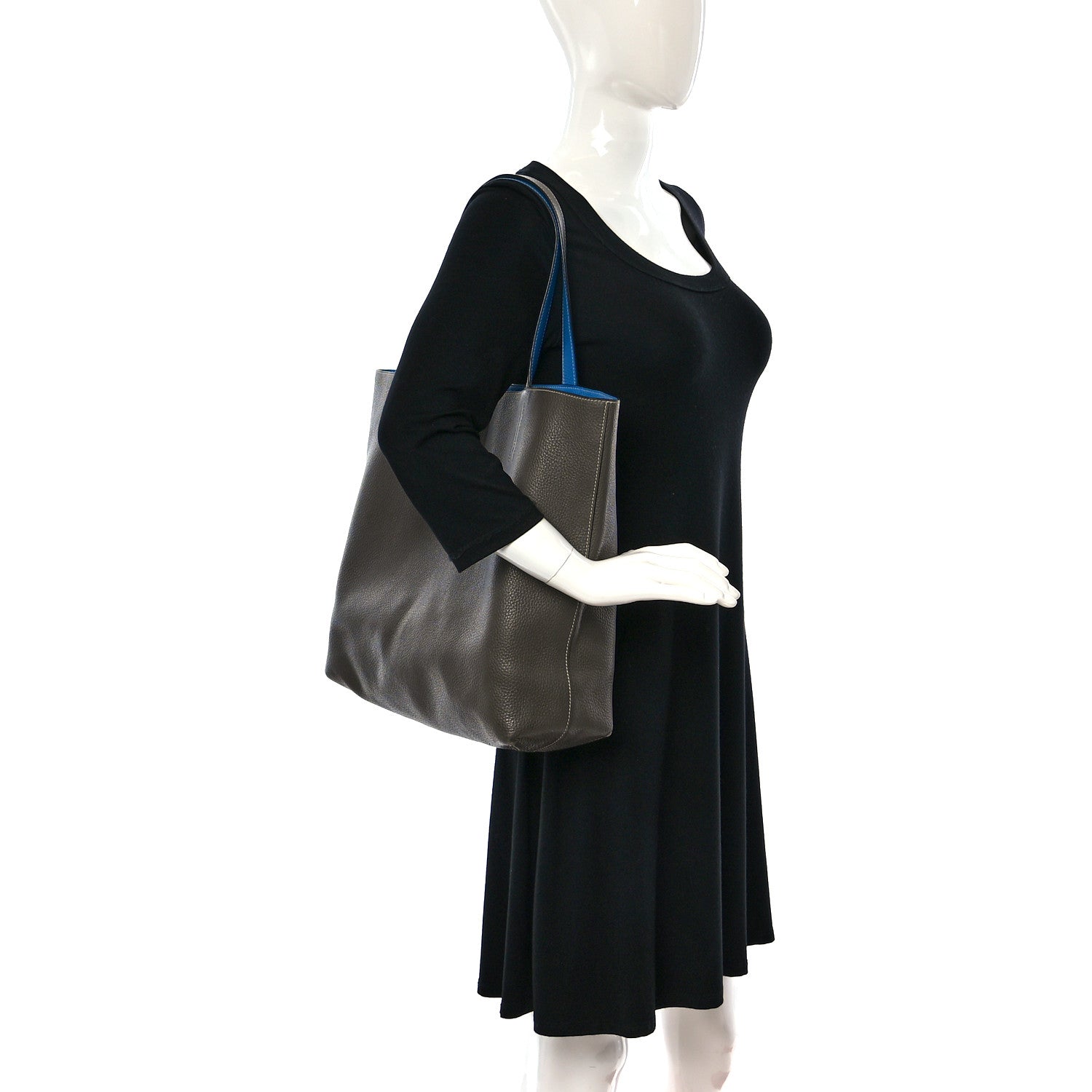 Hermes Taurillon Clemence Double Sens 45 Reversible Mykonos Etain Mykonos Etain 2 of 19