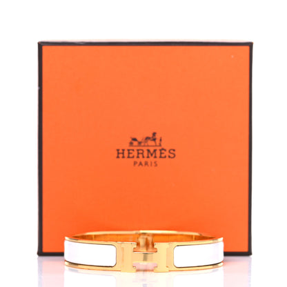 Hermes Enamel Narrow Clic Clac H Bracelet GM White 6 of 6