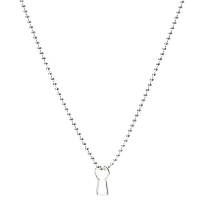 Tiffany Sterling Silver Makers Keyhole Pendant Necklace 1 of 6