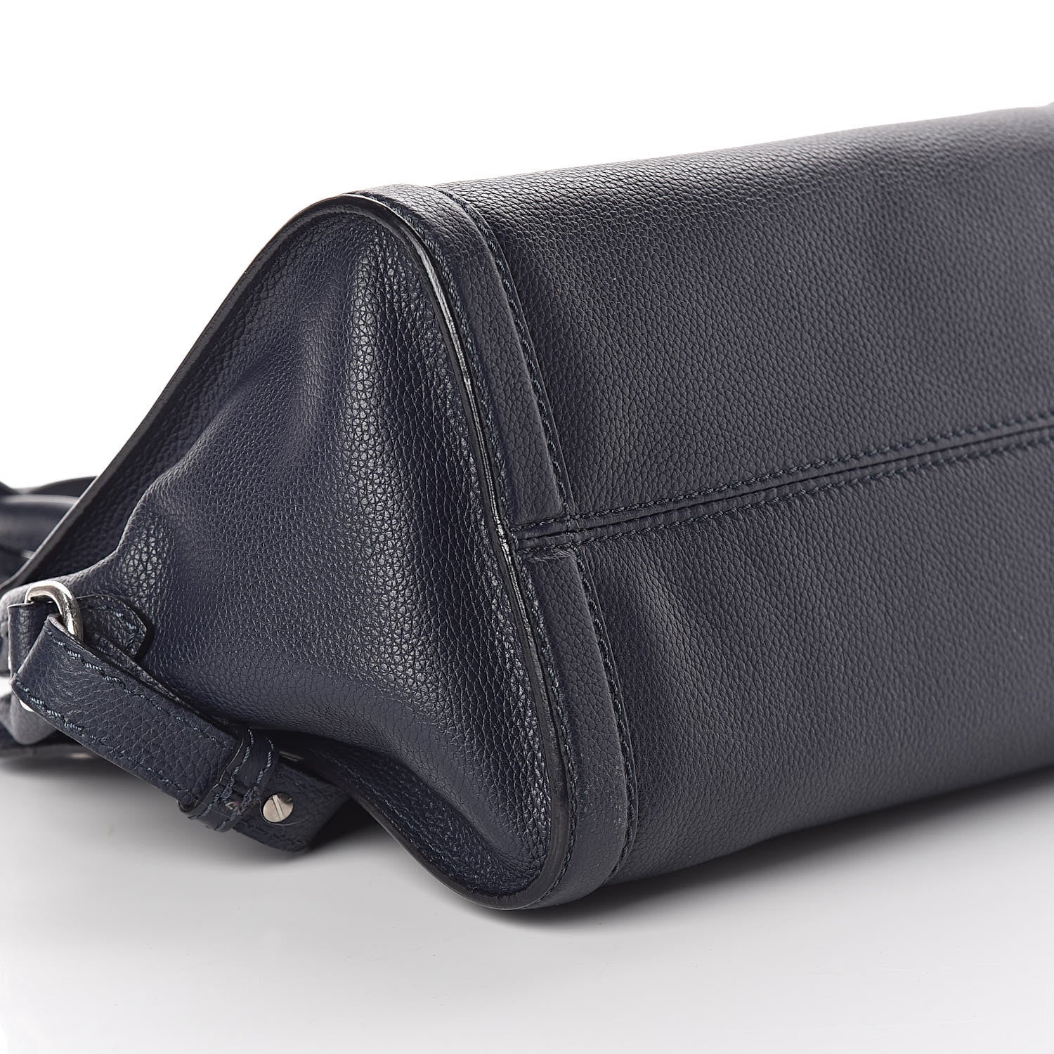 Alexander McQueen Pebbled Calfskin Small Skull Padlock Zip Around Tote Navy 9 of 11