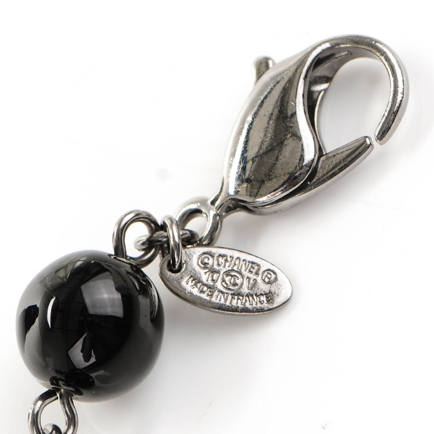 Ruthenium Beaded CC Bracelet Black