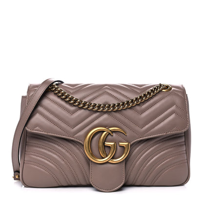 Gucci Calfskin Matelasse Medium GG Marmont Shoulder Bag Porcelain Rose 1 of 11