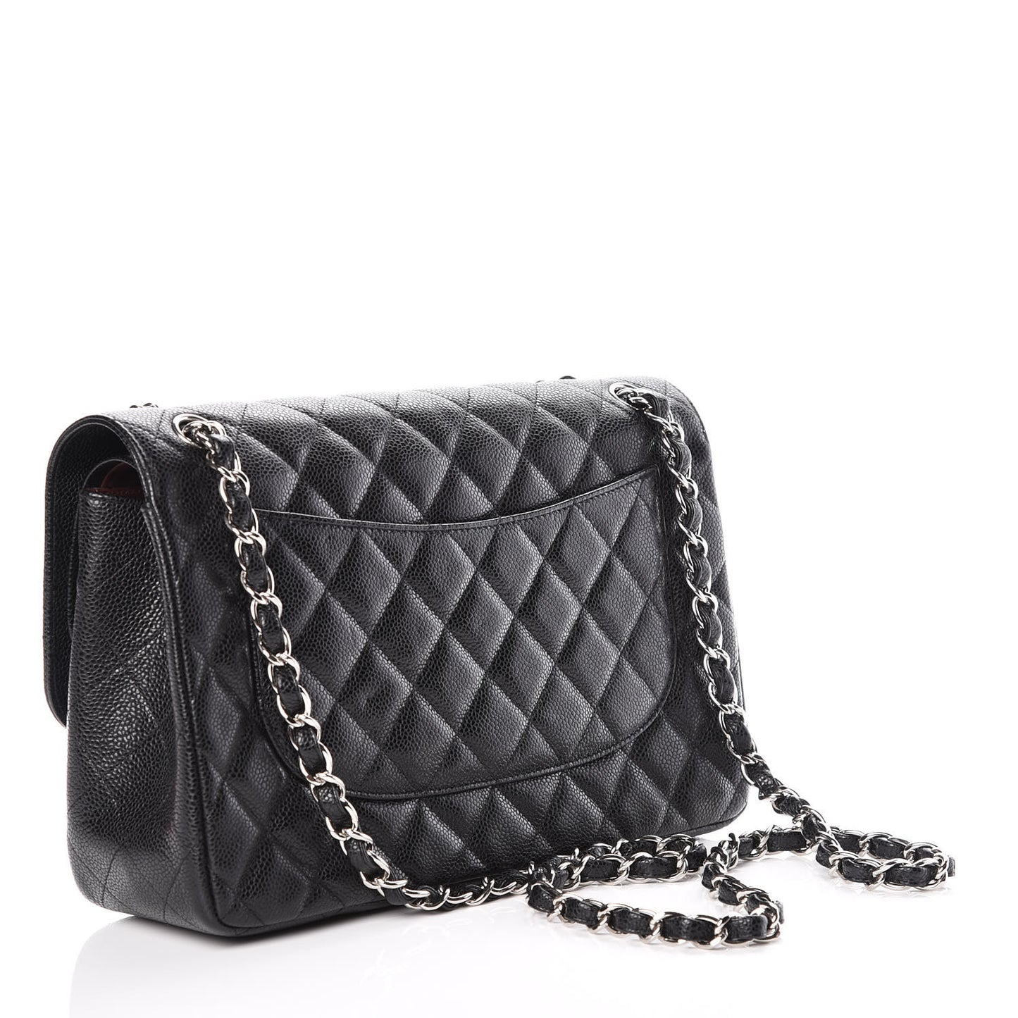 Caviar Quilted Jumbo Double Flap Black