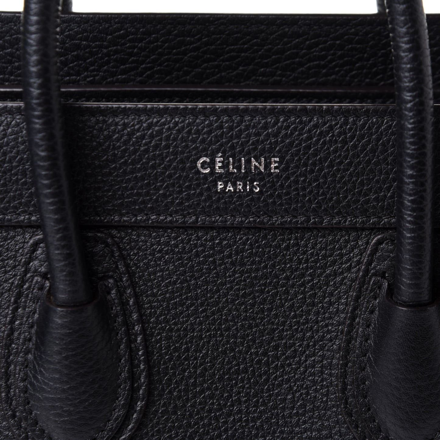 Drummed Calfskin Nano Luggage Black