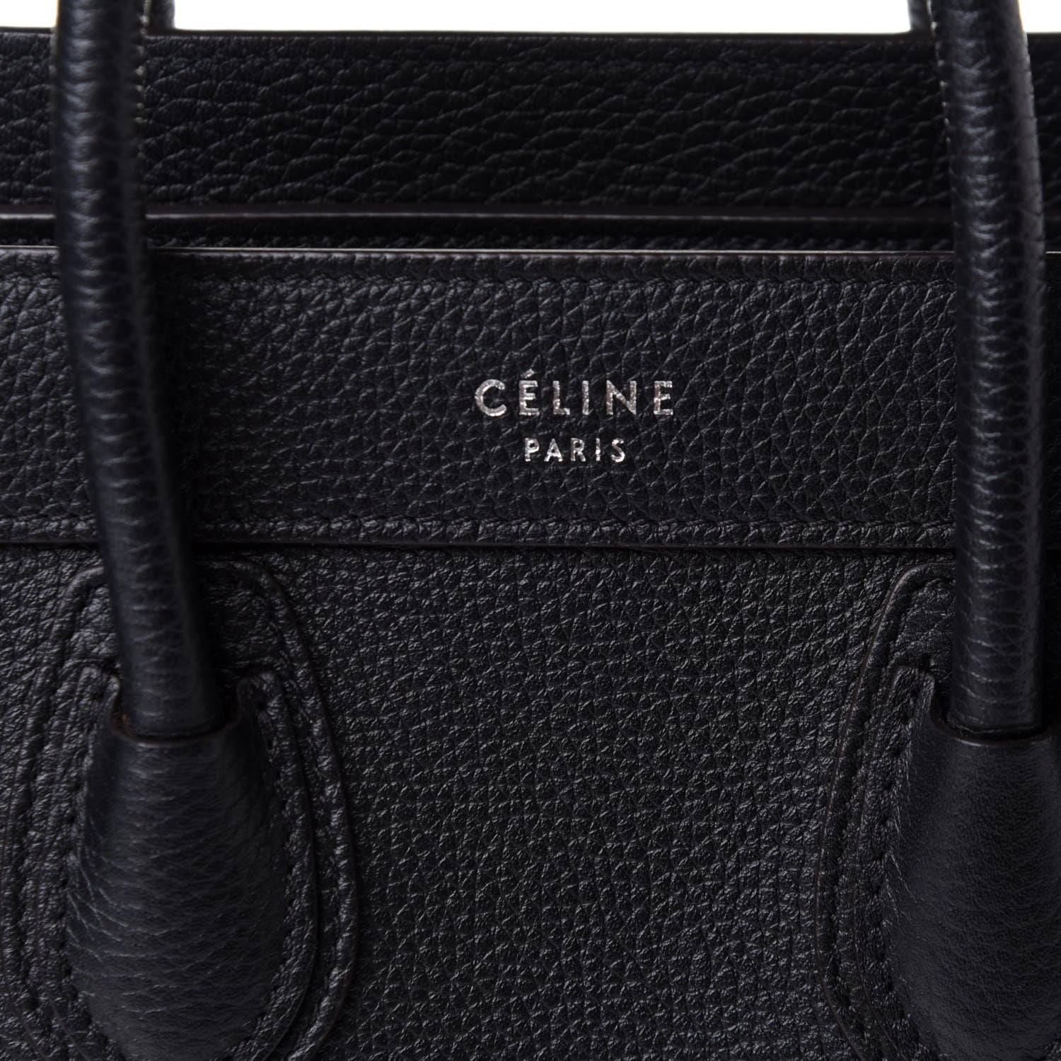 Celine Drummed Calfskin Nano Luggage Black 7 of 9