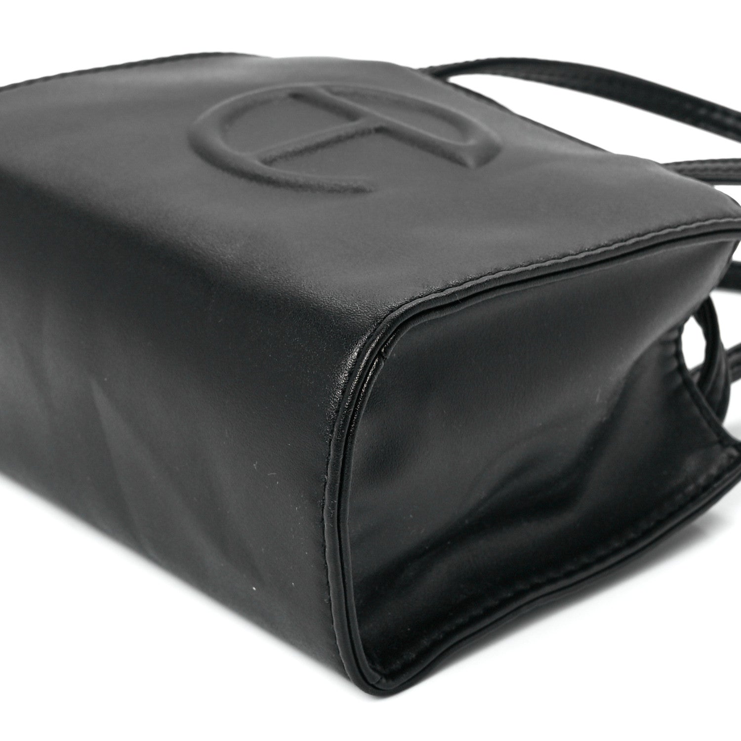 Telfar Vegan Leather Small Shopping Bag Black 1260749 – FASHIONPHILE