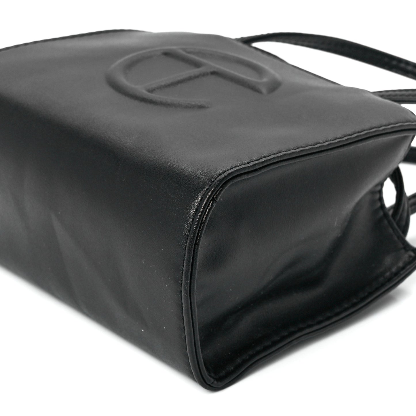 Vegan Leather Small Shopping Bag Black