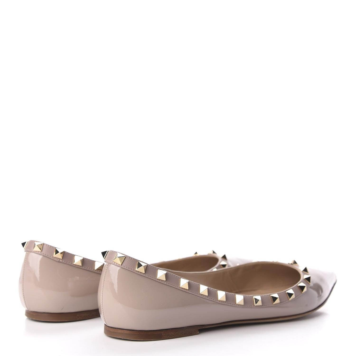Valentino Garavani Patent Rockstud Ballerina Flats 40 Poudre 4 of 11