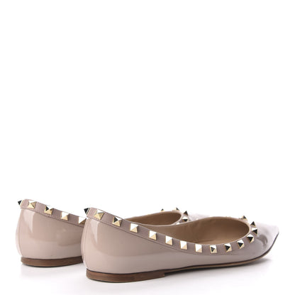 Valentino Garavani Patent Rockstud Ballerina Flats 40 Poudre 4 of 11