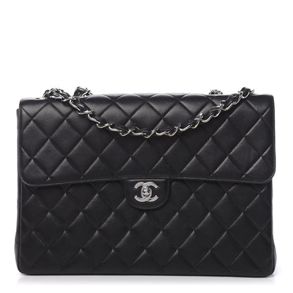 Chanel Lambskin Quilted Jumbo Single Flap Black 1 of 10