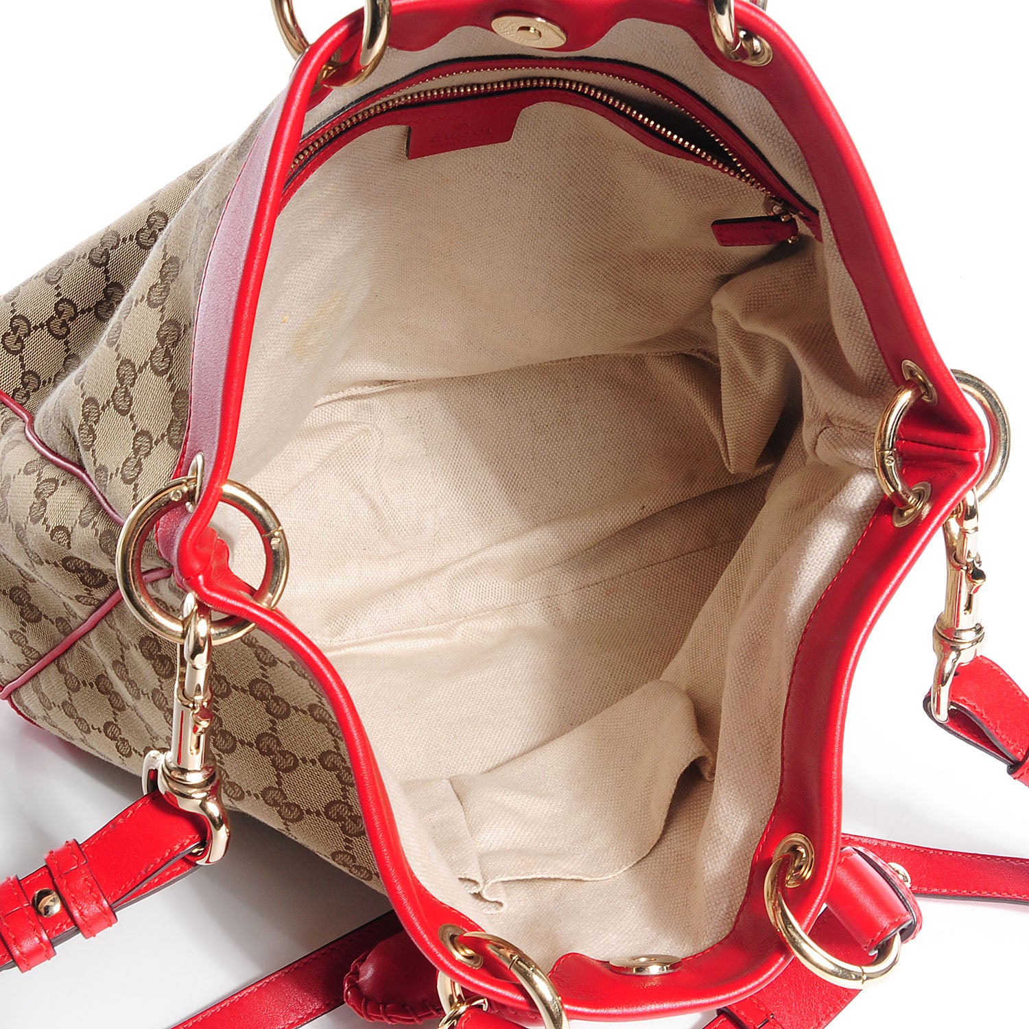 Gucci Monogram Medium Valentine Top Handle Bag Red 5 of 10