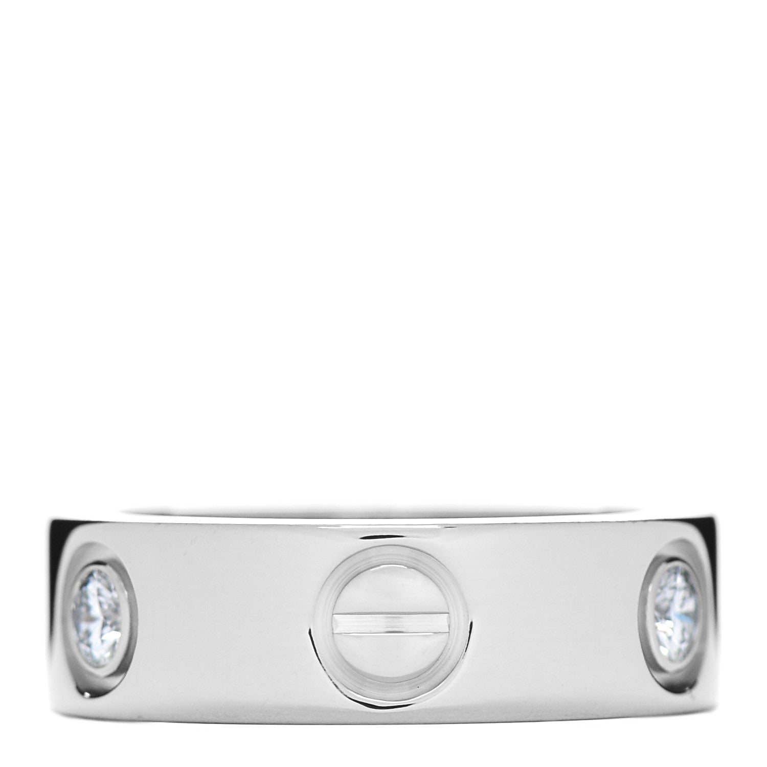 Cartier 18K White Gold 3 Diamond 5.5mm LOVE Ring 46 3.75 3 of 4