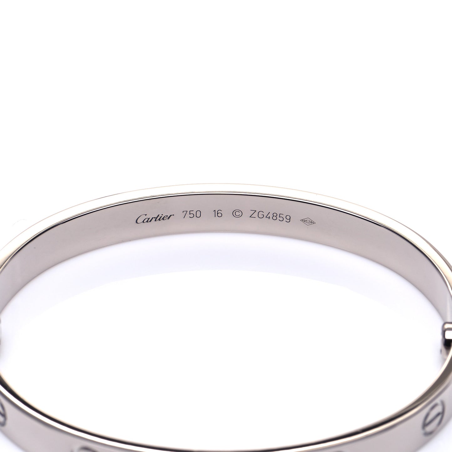 18K White Gold LOVE Bracelet 16