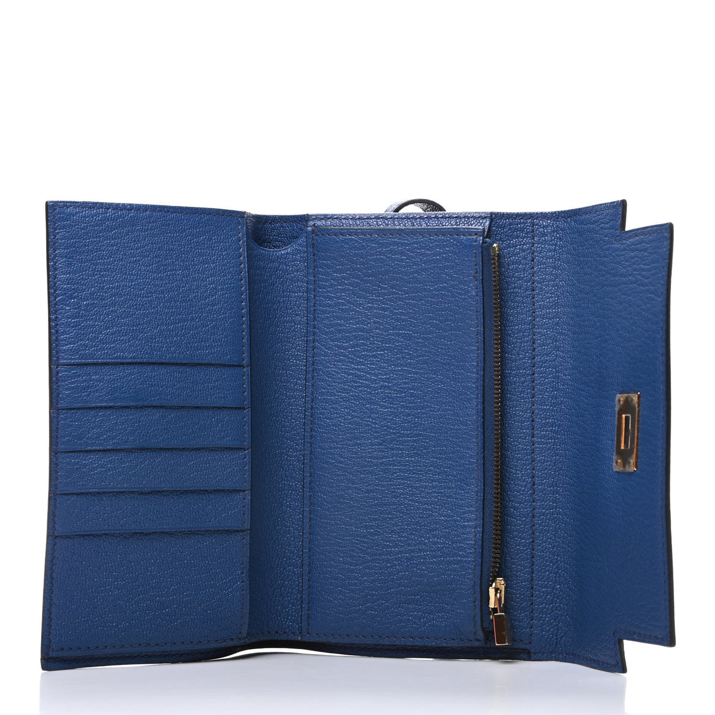 Chevre Mysore Medium Kelly Wallet Bleu Thalassa