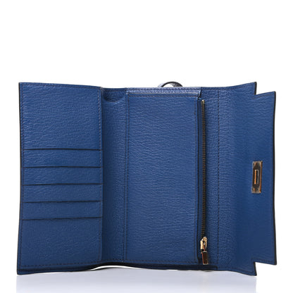 Hermes Chevre Mysore Medium Kelly Wallet Bleu Thalassa 5 of 9