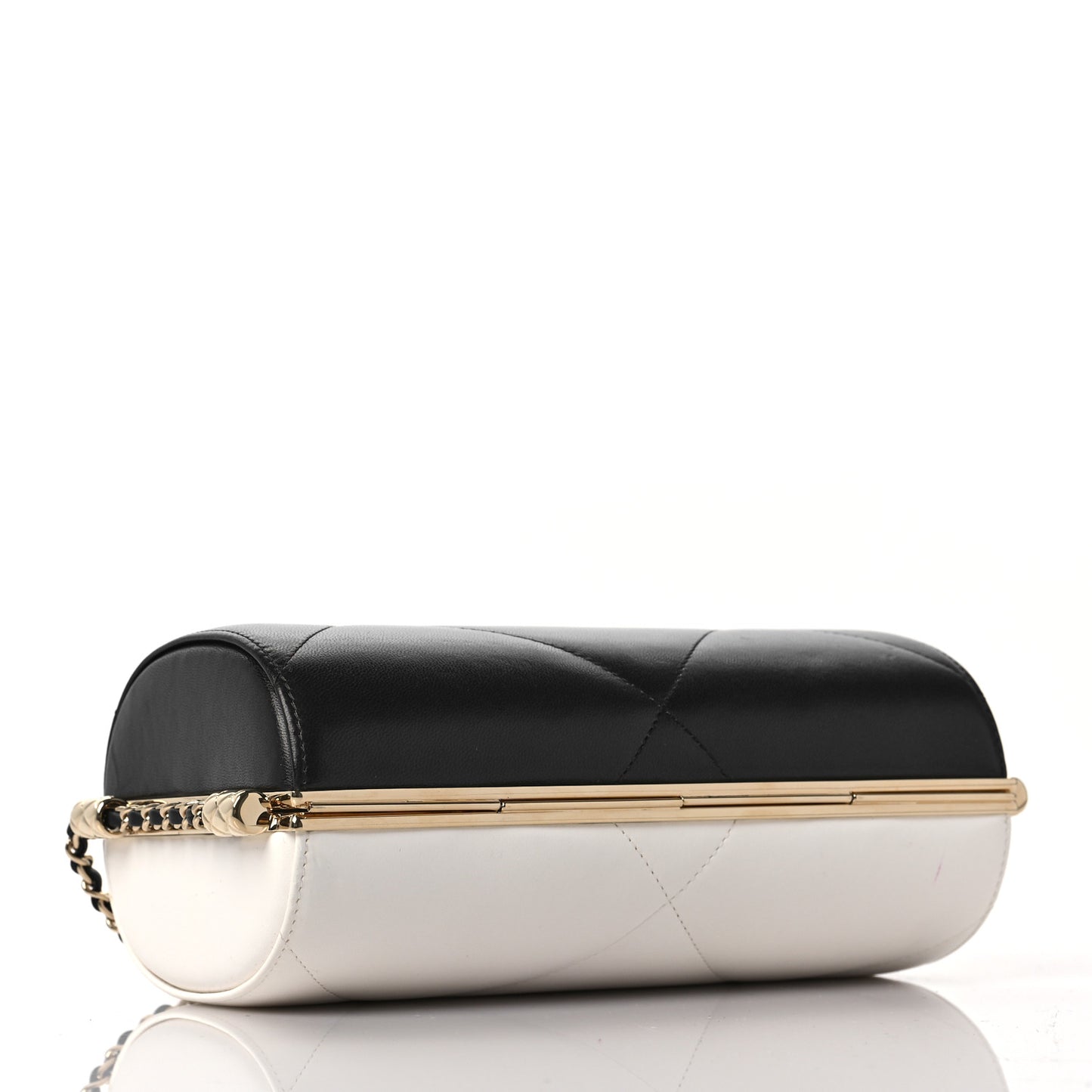 Lambskin Evening Clutch Black White