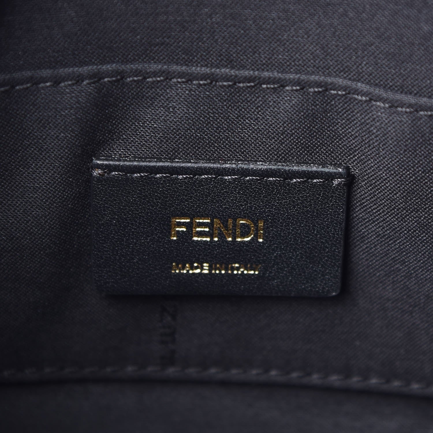 Fendi Glazed Fabric Vitello Century F is Fendi FF 1974 Stamp Patch Camera Case Mogano Panna Black 6 of 7
