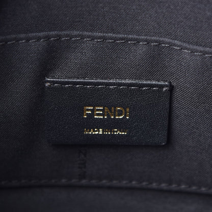 Fendi Glazed Fabric Vitello Century F is Fendi FF 1974 Stamp Patch Camera Case Mogano Panna Black 6 of 7