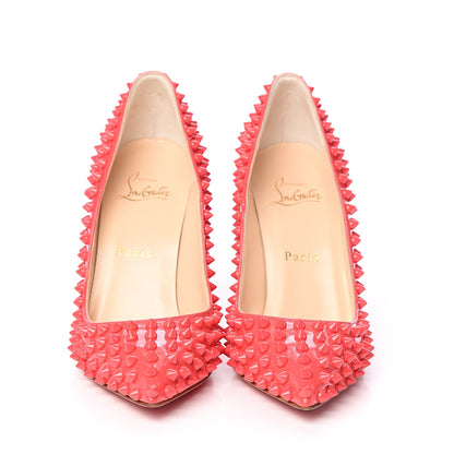 Christian Louboutin Patent Pigalle Spikes 100 Pumps 36.5 Rose Paris 2 of 8