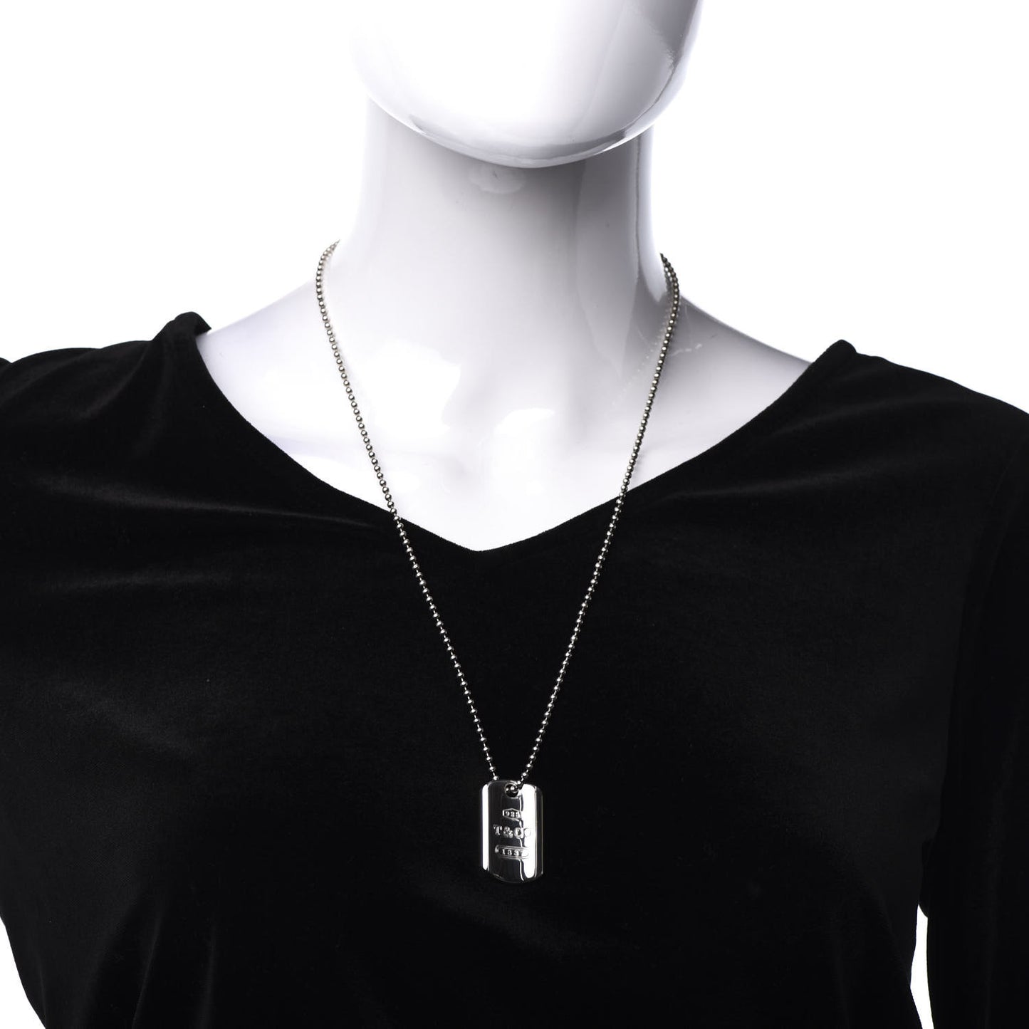 Sterling Silver 1837 Dog Tag Pendant Necklace