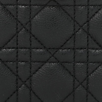 Christian Dior Calfskin Cannage Caro Zipped Pouch With Chain Black 10 of 11