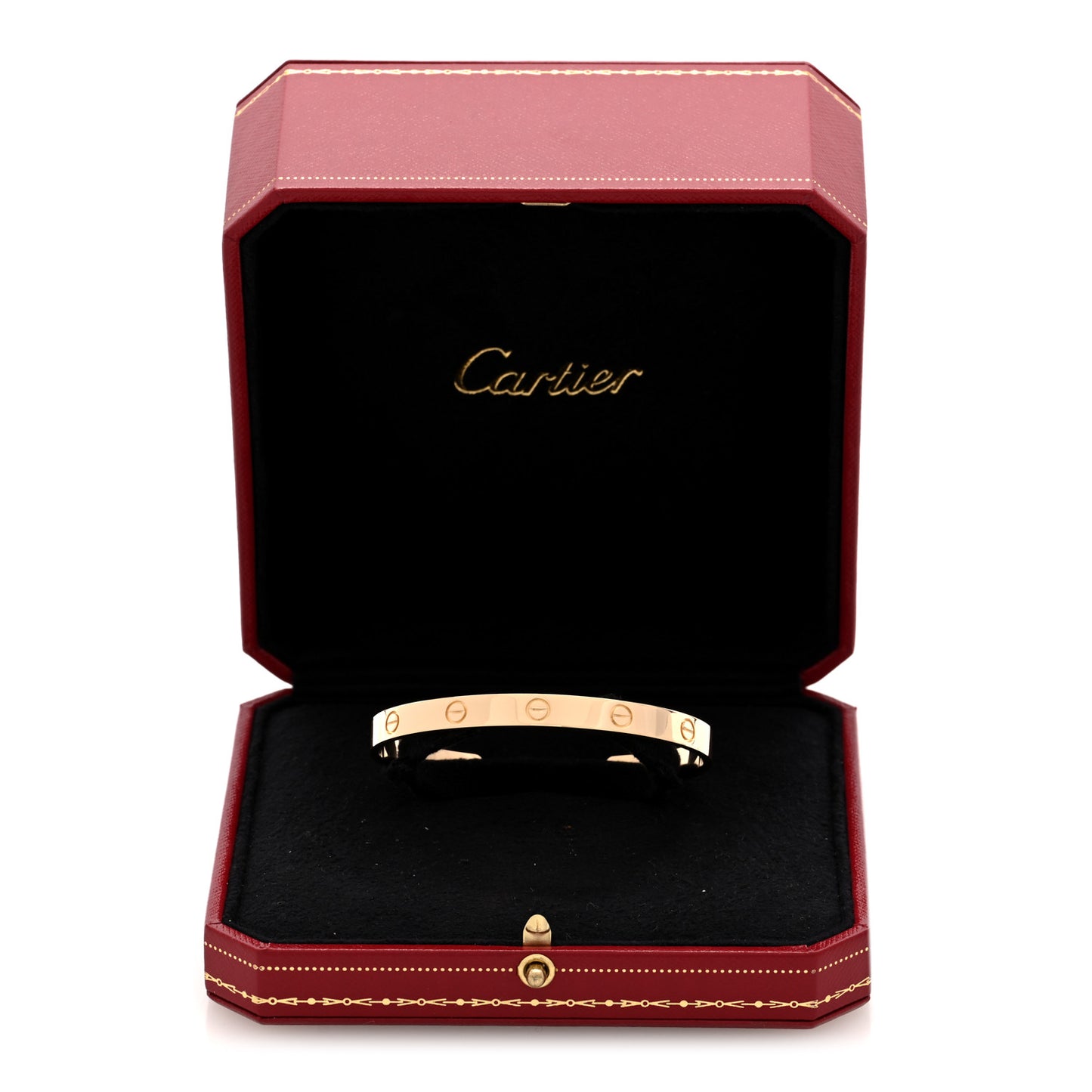 18K Yellow Gold LOVE Cuff Bracelet 19