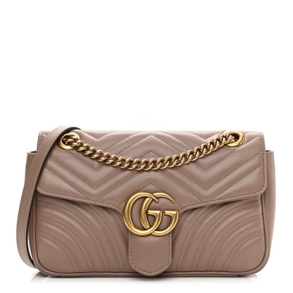 Gucci Calfskin Matelasse Small GG Marmont Shoulder Bag Porcelain Rose 1 of 10
