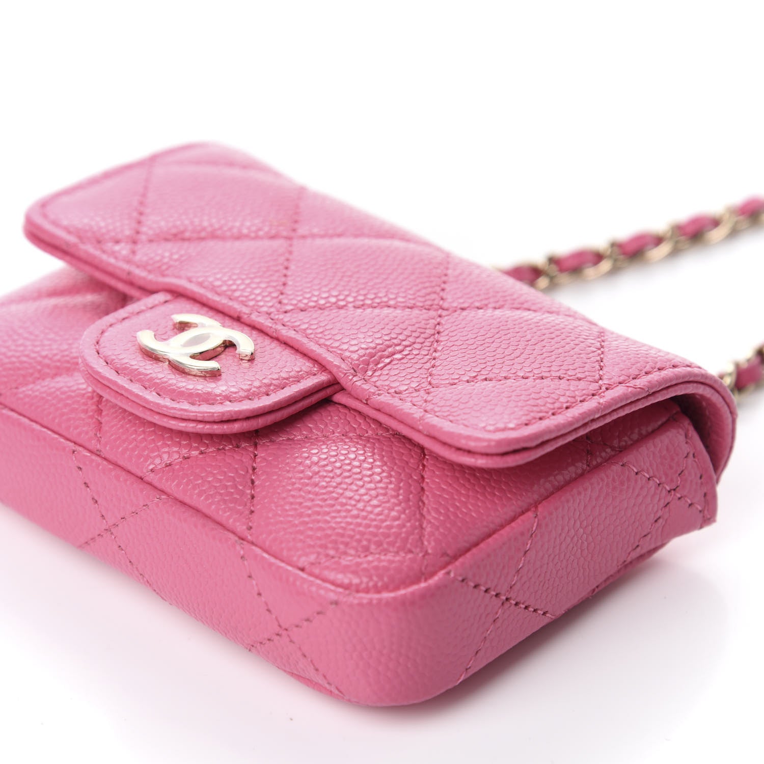Chanel Caviar Quilted Flap Chain Waist Bag Pink 7 of 12