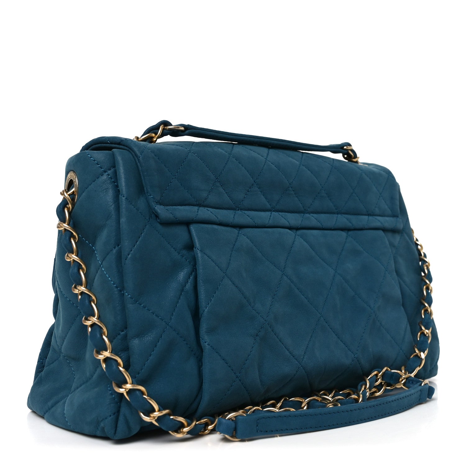 Chanel Iridescent Calfskin Large Chic Quilt Flap Blue 1865881