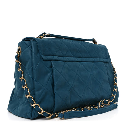 Chanel Iridescent Calfskin Large Chic Quilt Flap Blue 3 of 10