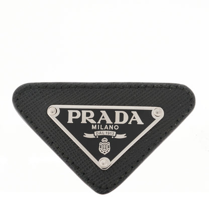 Prada Saffiano Enamel Logo Triangle Pin Black 1 of 5