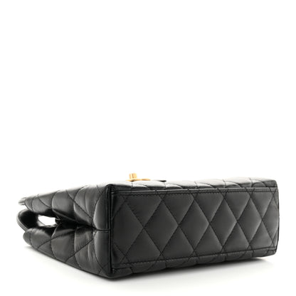 Chanel Shiny Aged Calfskin Quilted Nano Kelly Shopper Black 4 of 10