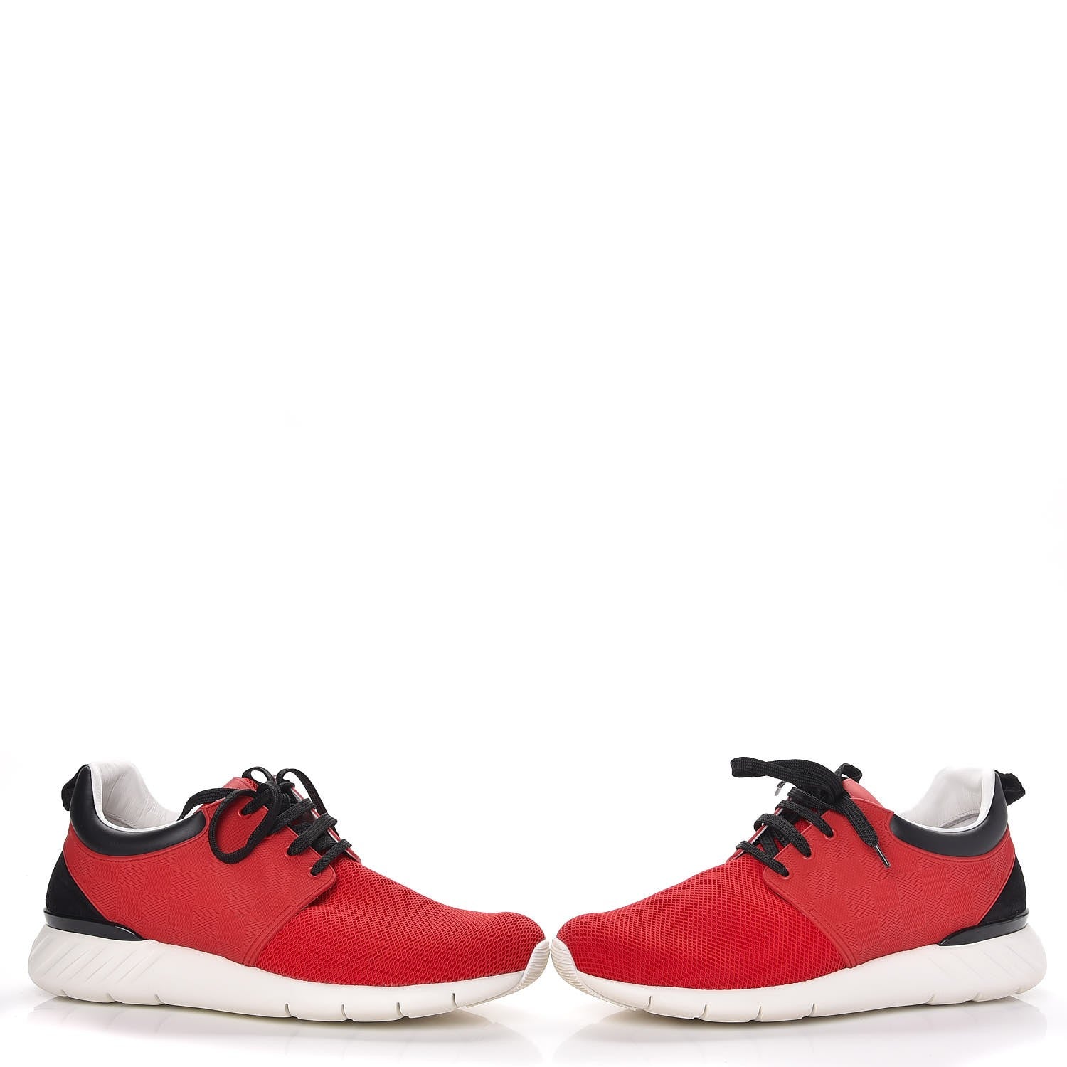 Louis Vuitton Rubber Mesh Suede Damier Fastlane Low Sneakers 8 Rouge 5 of 11