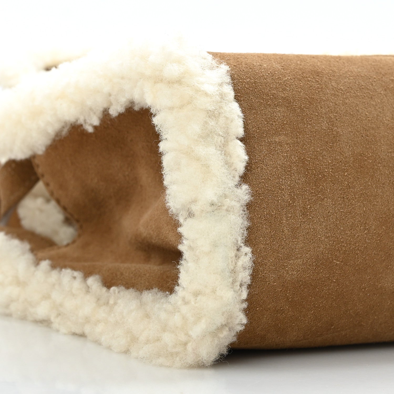 Telfar X UGG Suede Shearling Small Shopping Bag Chestnut 7 of 8