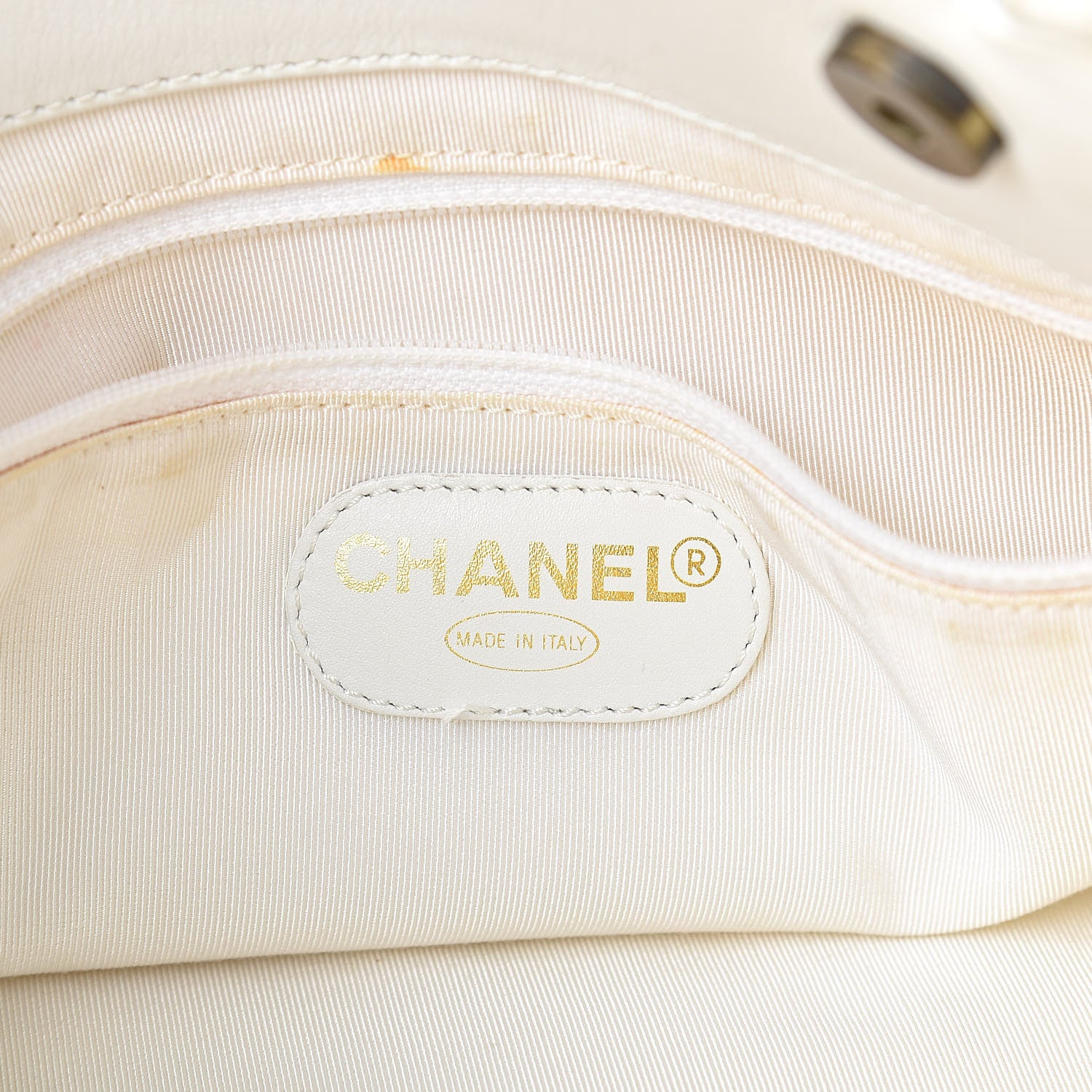 Chanel Calfskin Chain CC Small Tote White 6 of 22