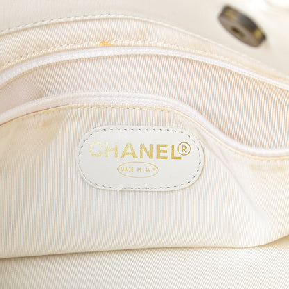 Chanel Calfskin Chain CC Small Tote White 6 of 22