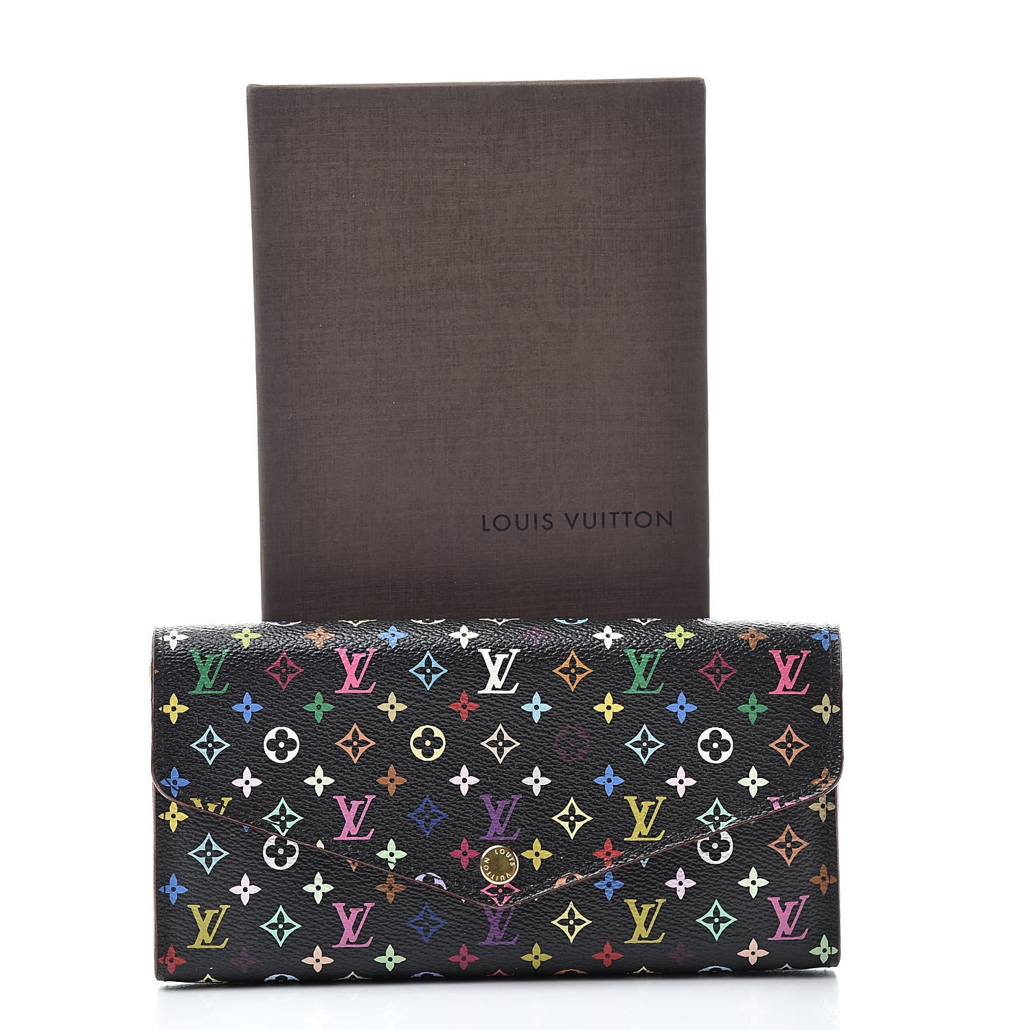 Louis Vuitton Monogram Multicolor Sarah Wallet NM Black Grenade 10 of 10