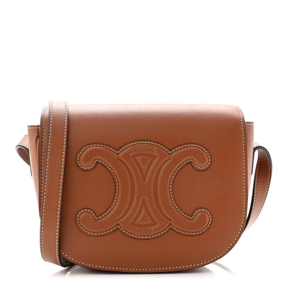 Celine Smooth Calfskin Cuir Triomphe Folco Crossbody Bag Tan 1 of 11