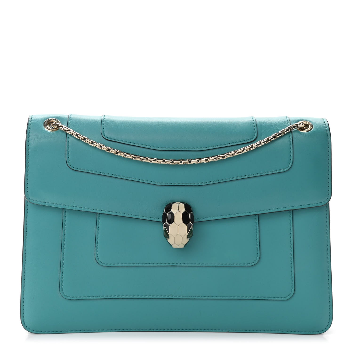 Bulgari Calfskin Serpenti Forever Shoulder Bag Tropical Turquoise 1 of 9