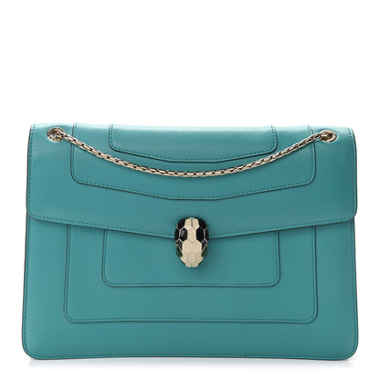 Bulgari Calfskin Serpenti Forever Shoulder Bag Tropical Turquoise 1 of 9
