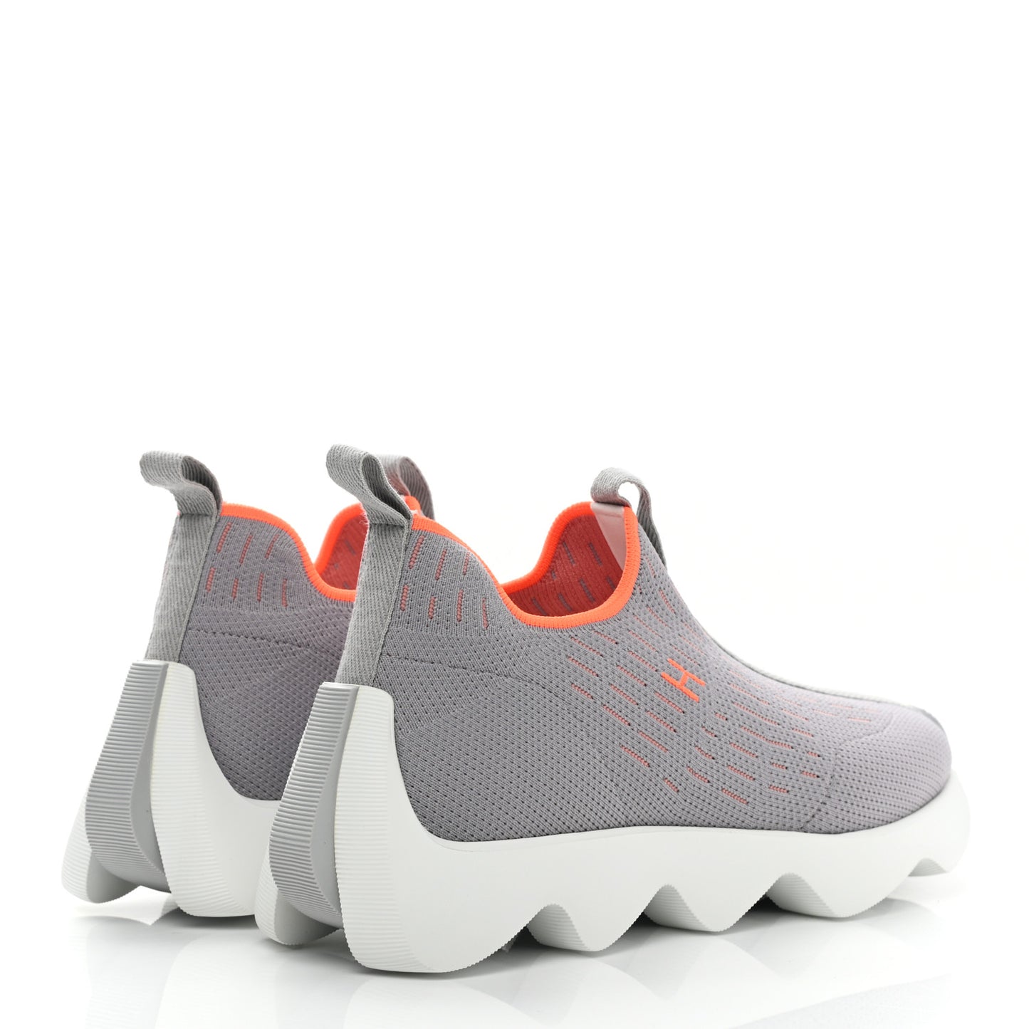 Technical Canvas Goatskin Womens Eclair Sneakers 36.5 Gris Clair
