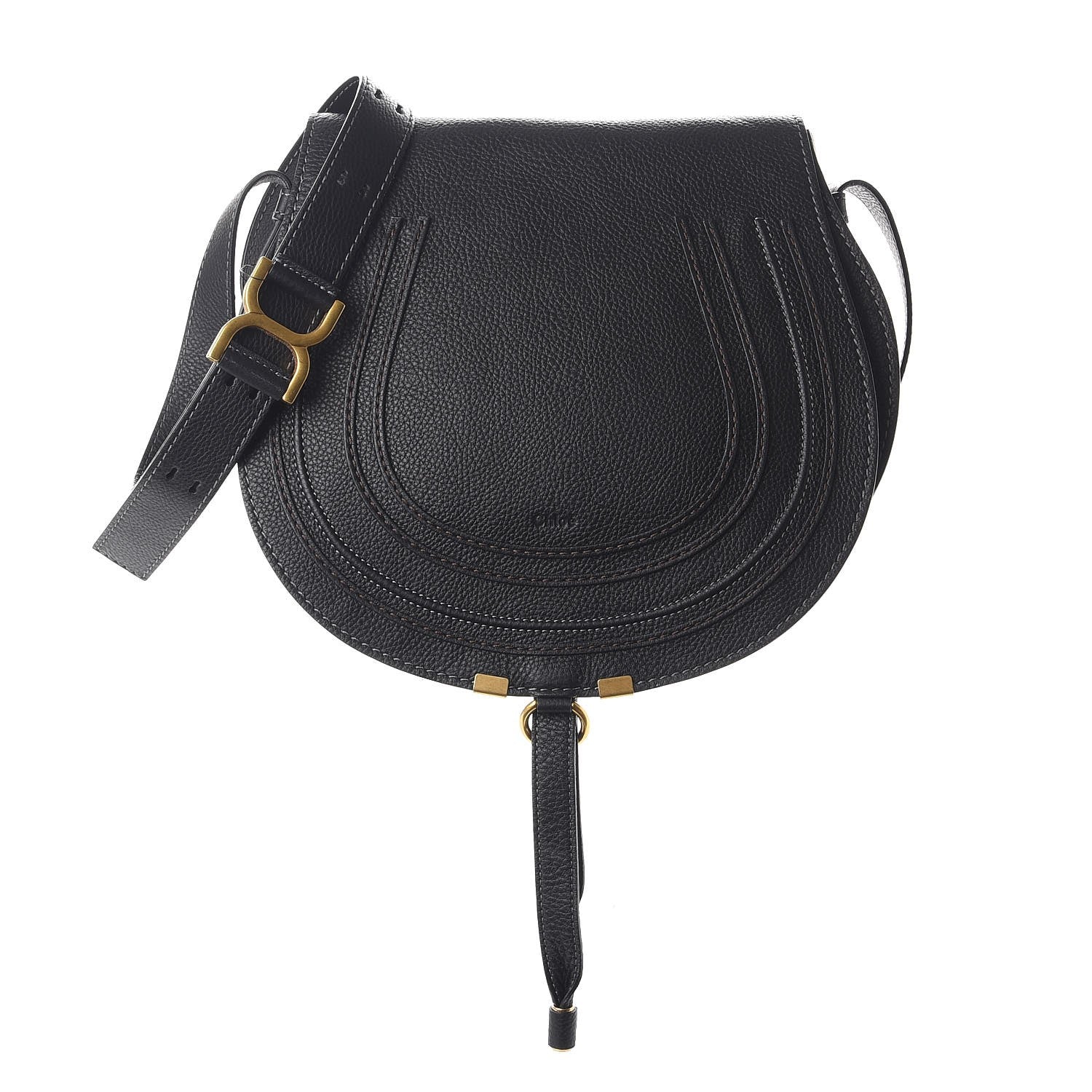 Chloe Calfskin Medium Marcie Round Crossbody Bag Black 1 of 8