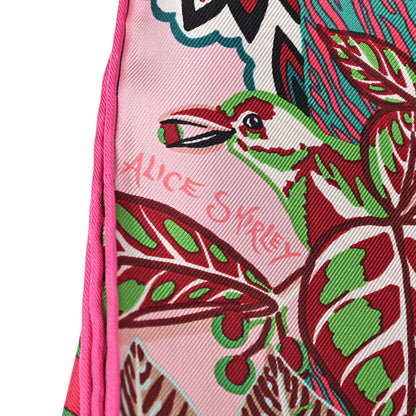 Hermes Silk Wild Singapore Scarf 90 Rose Vert Bordeaux 3 of 5