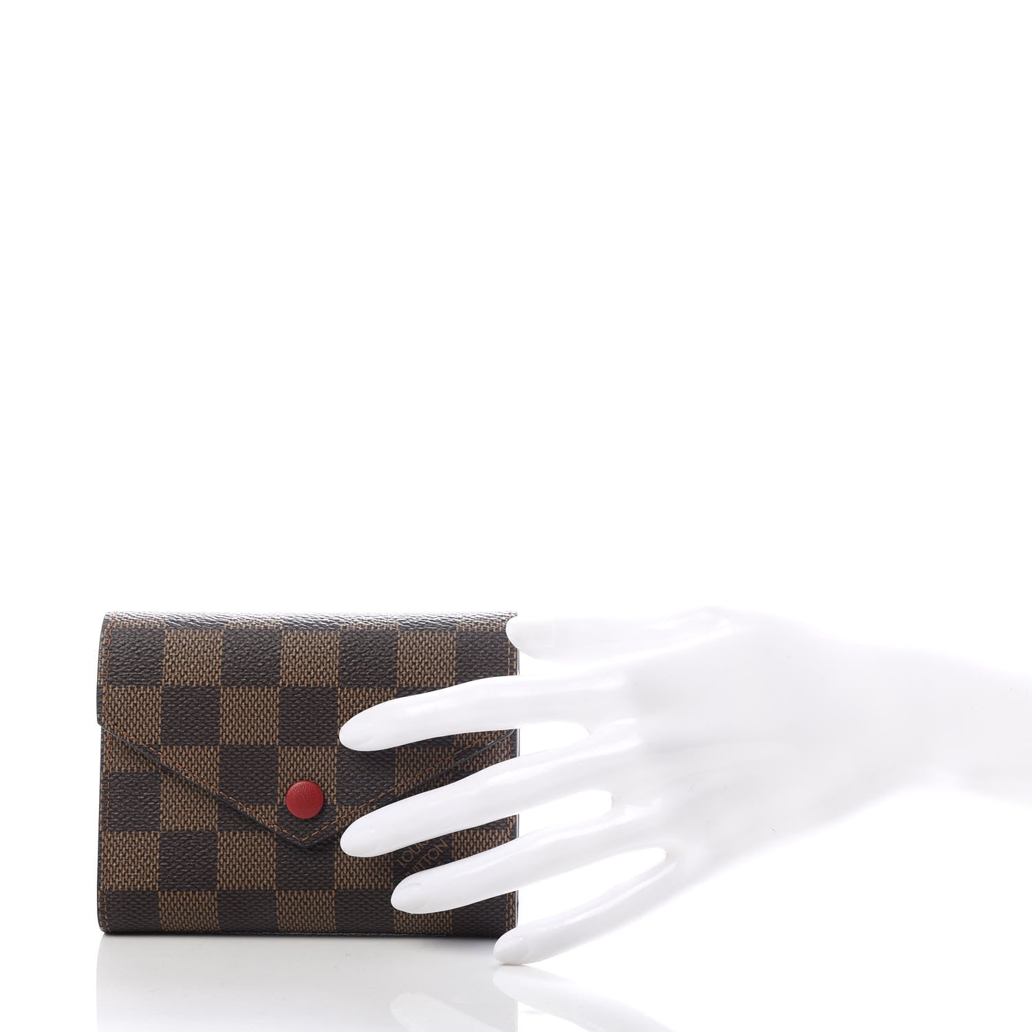 Louis Vuitton Damier Ebene Victorine Wallet Red 2 of 7