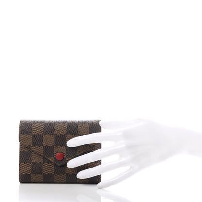 Louis Vuitton Damier Ebene Victorine Wallet Red 2 of 7