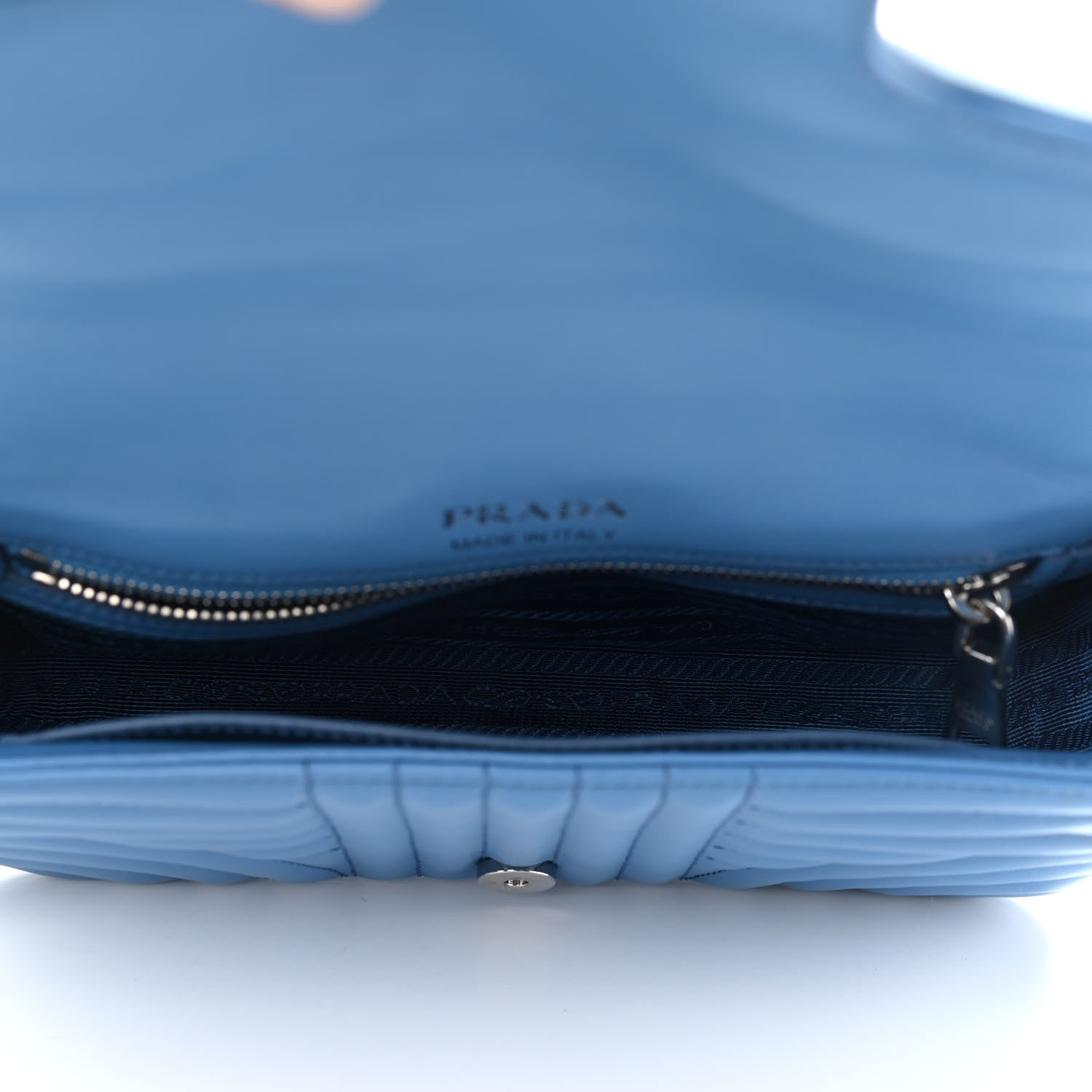 Prada Soft Calfskin Impunture Diagramme Small Chain Flap Shoulder Bag Astrale 5 of 9