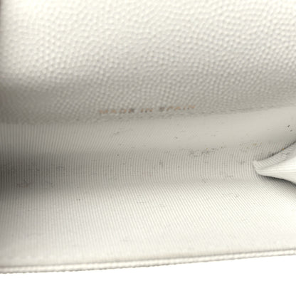 Chanel Caviar Quilted Enamel Coco Casino Flap Card Holder Wallet White 6 of 8